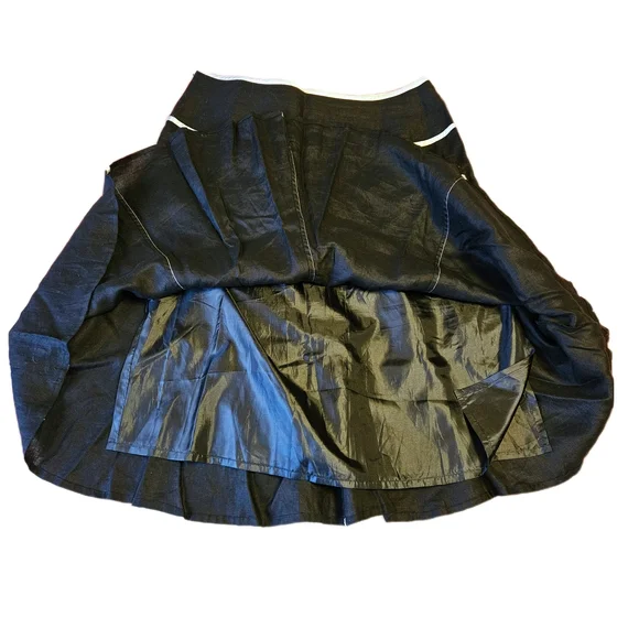 Linen Black and White A-Line Skirt🐈‍⬛ - Picture 4 of 7